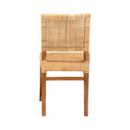 bali & pari Lesia Chaises de salle à manger en rotin et bois d'acajou Naturel/Noyer