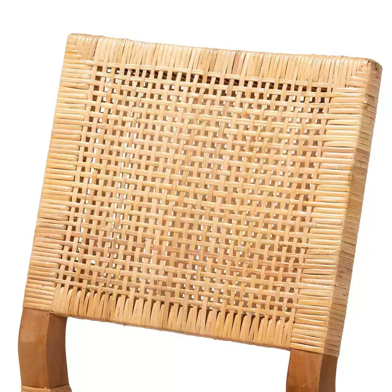 bali & pari Lesia Chaises de salle à manger en rotin et bois d'acajou Naturel/Noyer