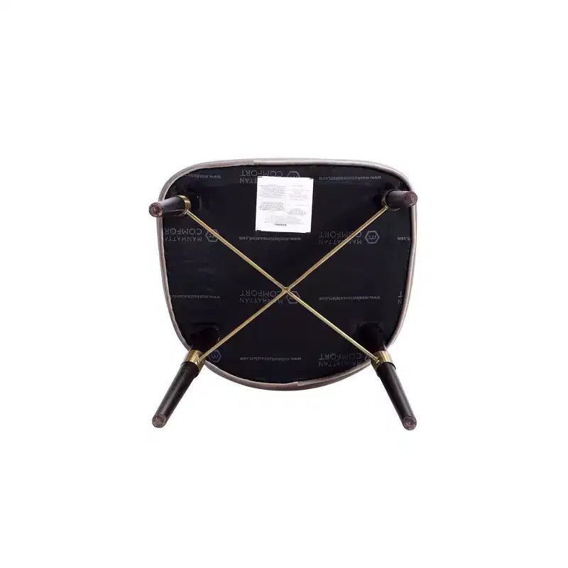 Lot de 2 chaises de salle à manger Strine rembourrées en velours et similicuir Taupe foncé - Manhattan Comfort
