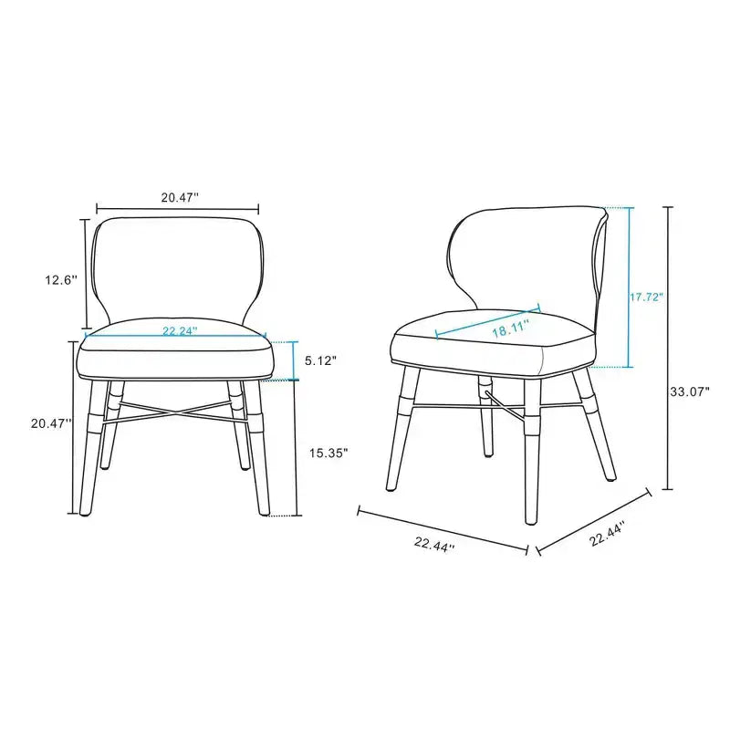 Lot de 2 chaises de salle à manger Strine rembourrées en velours et similicuir Taupe foncé - Manhattan Comfort