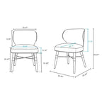 Lot de 2 chaises de salle à manger Strine rembourrées en velours et similicuir Taupe foncé - Manhattan Comfort