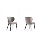 Lot de 2 chaises de salle à manger Strine rembourrées en velours et similicuir Taupe foncé - Manhattan Comfort