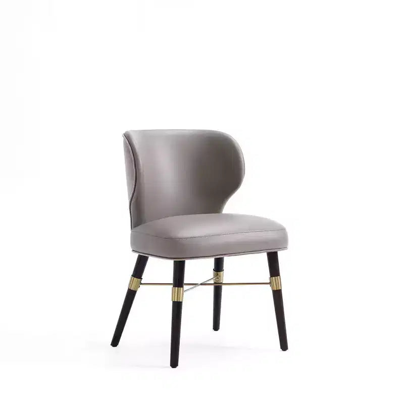 Lot de 2 chaises de salle à manger Strine rembourrées en velours et similicuir Taupe foncé - Manhattan Comfort