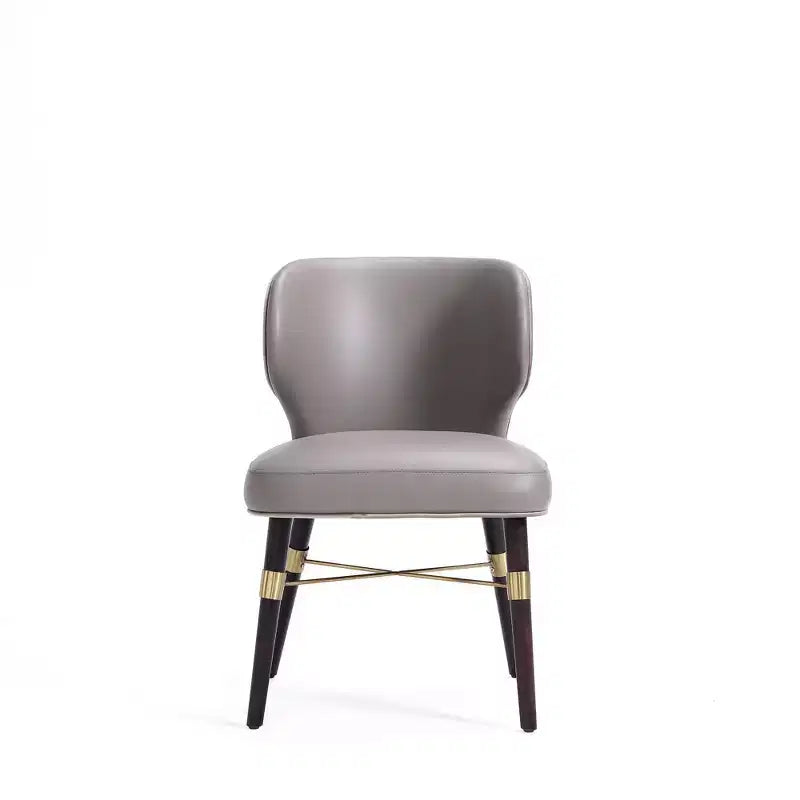 Lot de 2 chaises de salle à manger Strine rembourrées en velours et similicuir Taupe foncé - Manhattan Comfort