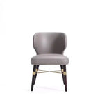 Lot de 2 chaises de salle à manger Strine rembourrées en velours et similicuir Taupe foncé - Manhattan Comfort