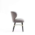 Lot de 2 chaises de salle à manger Strine rembourrées en velours et similicuir Taupe foncé - Manhattan Comfort