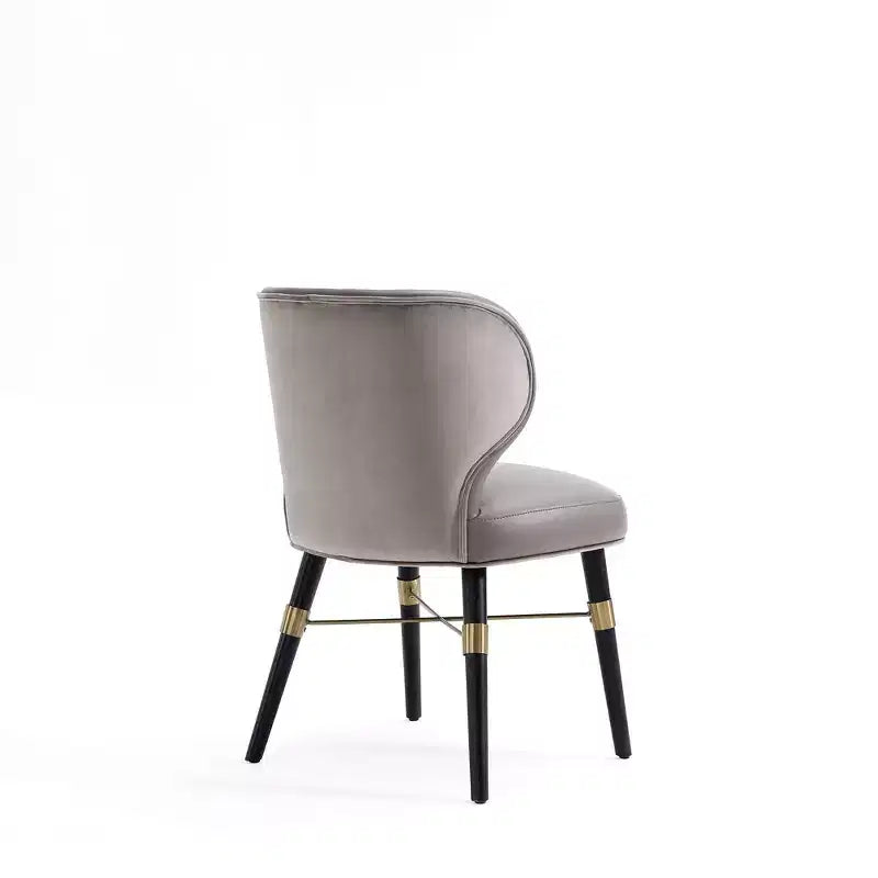 Lot de 2 chaises de salle à manger Strine rembourrées en velours et similicuir Taupe foncé - Manhattan Comfort