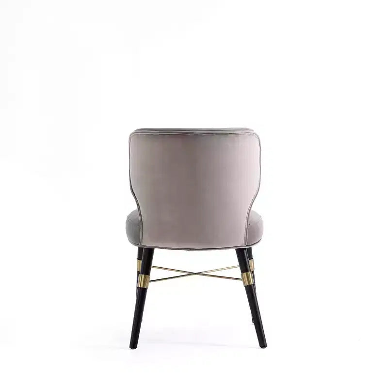 Lot de 2 chaises de salle à manger Strine rembourrées en velours et similicuir Taupe foncé - Manhattan Comfort