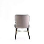 Lot de 2 chaises de salle à manger Strine rembourrées en velours et similicuir Taupe foncé - Manhattan Comfort