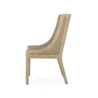 Christopher Knight Home Ensemble de 2 chaises de salle à manger rembourrées en canne et bois Maurers Anthracite/Naturel