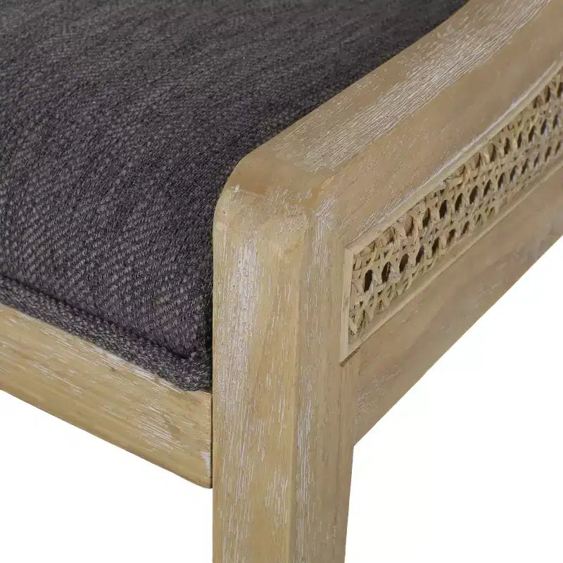 Christopher Knight Home Ensemble de 2 chaises de salle à manger rembourrées en canne et bois Maurers Anthracite/Naturel