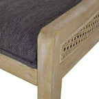Christopher Knight Home Ensemble de 2 chaises de salle à manger rembourrées en canne et bois Maurers Anthracite/Naturel