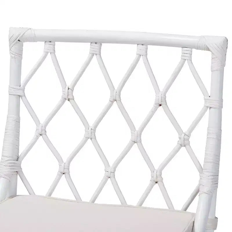 bali & pari Carwyn Rattan Dining Chair White