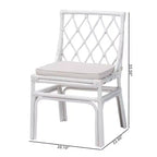 Chaise de salle à manger en rotin Carwyn Bali et Pari Blanche