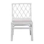 Chaise de salle à manger en rotin Carwyn Bali et Pari Blanche