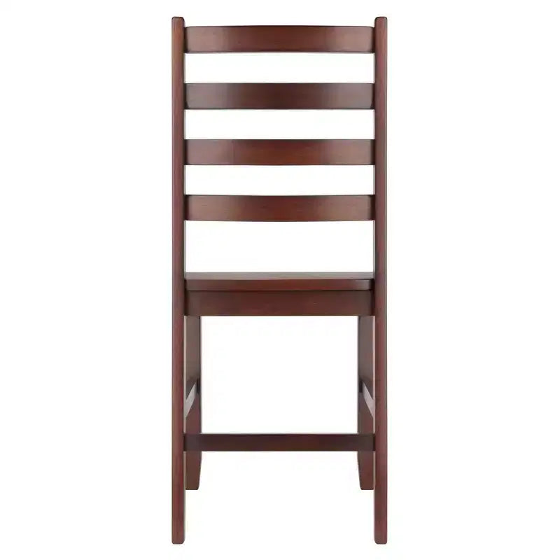 Chaise à dossier échelle Hamilton, 2 pièces - Noyer antique - Winsome : Cadre en bois franc, Non-capitonnée, Capacité de 220 lb