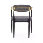 Christopher Knight Home Lot de 2 Chaises de Salle à Manger Rembourrées en Fer Elmore Charbon/Noir/Or