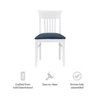 Lot de 2 chaises de salle à manger Jenny Slat Back en similicuir blanc - Linon