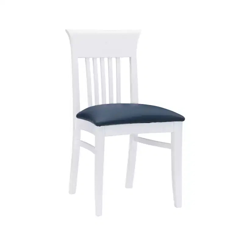 Lot de 2 chaises de salle à manger Jenny Slat Back en similicuir blanc - Linon
