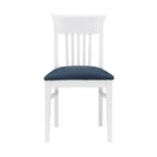 Lot de 2 chaises de salle à manger Jenny Slat Back en similicuir blanc - Linon