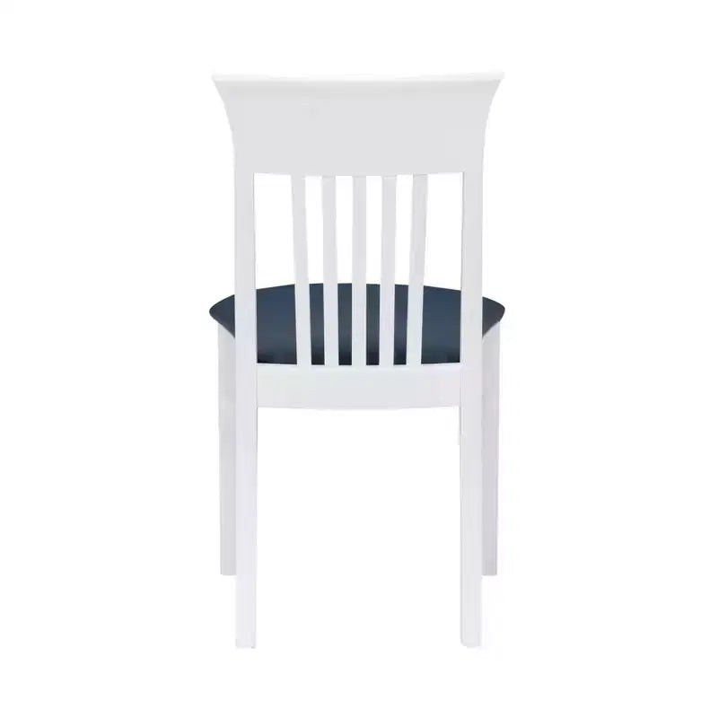 Lot de 2 chaises de salle à manger Jenny Slat Back en similicuir blanc - Linon