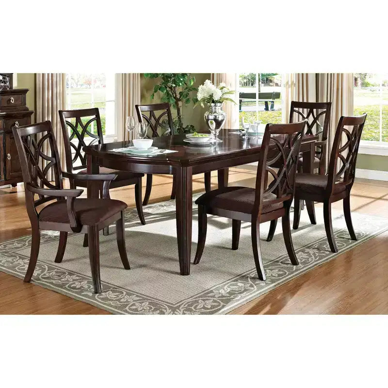 Ensemble de 2 chaises de salle à manger avec accoudoirs Keenan, noyer foncé – Acme Furniture : design traditionnel, revêtement en microfibre, cadre en bois