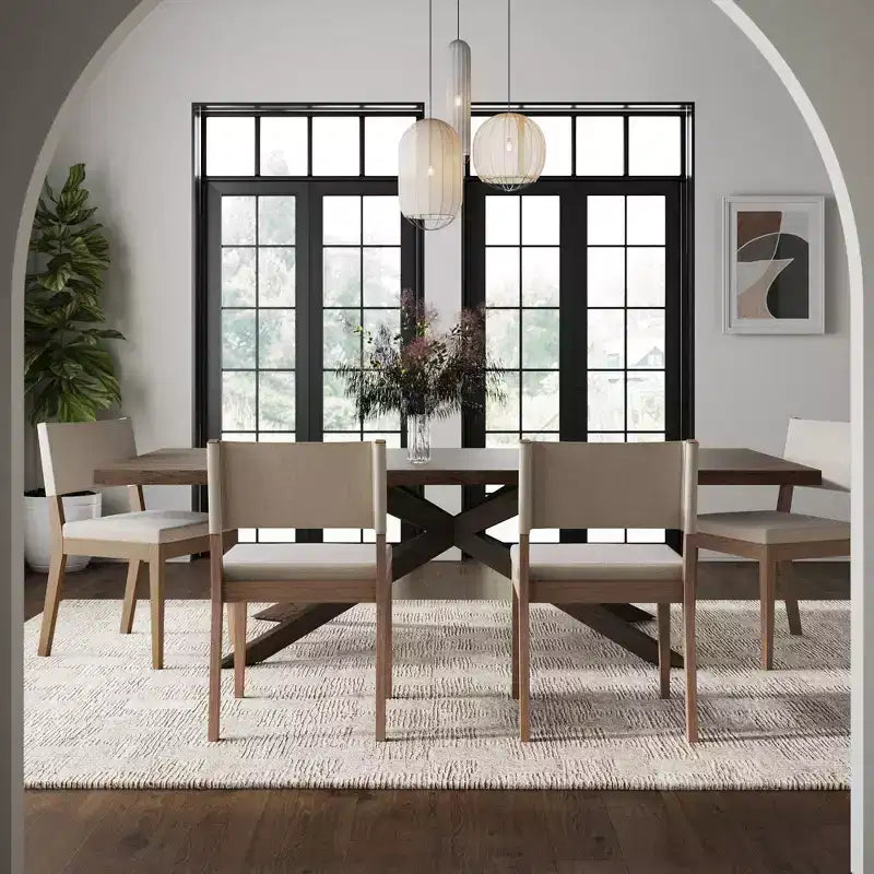Nathan James Set of 4 Linus Dining Chair Flax