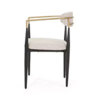Christopher Knight Home Lot de 2 Chaises de Salle à Manger Rembourrées en Fer Elmore Beige/Noir/Doré