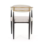 Christopher Knight Home Lot de 2 Chaises de Salle à Manger Rembourrées en Fer Elmore Beige/Noir/Doré