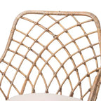 Chaise de salle à manger Bali & Pari Ballerina en rotin et bois Gris délavé/Marron naturel/Blanc : Rembourrage en polyester, Nettoyage des taches