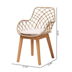 Chaise de salle à manger Bali & Pari Ballerina en rotin et bois Gris délavé/Marron naturel/Blanc : Rembourrage en polyester, Nettoyage des taches