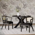 Christopher Knight Home Set of 2 Currant Velvet and Cane Upholstered Dining Chairs Natural Brown/Black