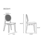 Lot de 4 chaises de salle à manger rondes Versailles noir/naturel : structure en bois de frêne, aucun assemblage requis - Manhattan Comfort