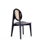 Lot de 4 chaises de salle à manger rondes Versailles noir/naturel : structure en bois de frêne, aucun assemblage requis - Manhattan Comfort