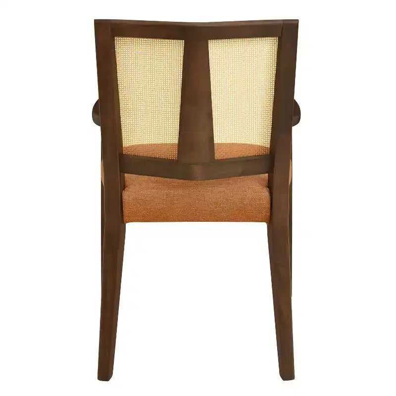 Christopher Knight Home Lot de 2 chaises de salle à manger Nolan en bois d'hévéa et cannage, coloris caramel et noyer