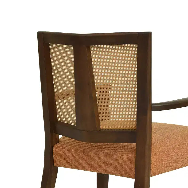 Christopher Knight Home Lot de 2 chaises de salle à manger Nolan en bois d'hévéa et cannage, coloris caramel et noyer