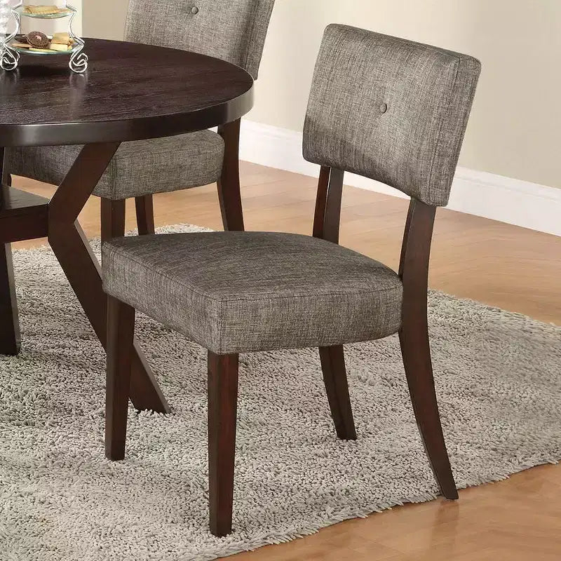 Se of 2 20" Drake Dining Chairs Gray Fabric/Espresso - Acme Furniture