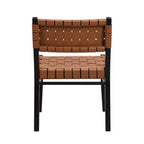 Christopher Knight Home Lot de 2 chaises de salle à manger Oliver en similicuir tissé et bois d'hévéa, marron