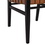 Christopher Knight Home Lot de 2 chaises de salle à manger Oliver en similicuir tissé et bois d'hévéa, marron