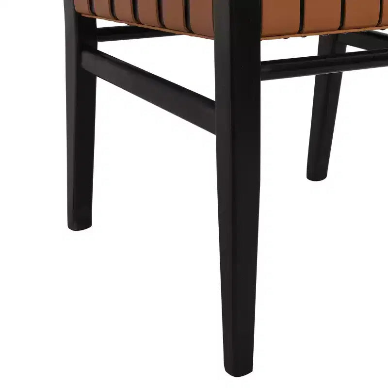 Christopher Knight Home Lot de 2 chaises de salle à manger Oliver en similicuir tissé et bois d'hévéa, marron