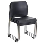 Hampden Furnishings Lot de 4 Chaises Empilables en Plastique Jody Collection, Gris Anthracite : Lot de 4, Aucun assemblage, Polypropylène, Structure en acier