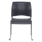 Hampden Furnishings Lot de 4 Chaises Empilables en Plastique Jody Collection, Gris Anthracite : Lot de 4, Aucun assemblage, Polypropylène, Structure en acier
