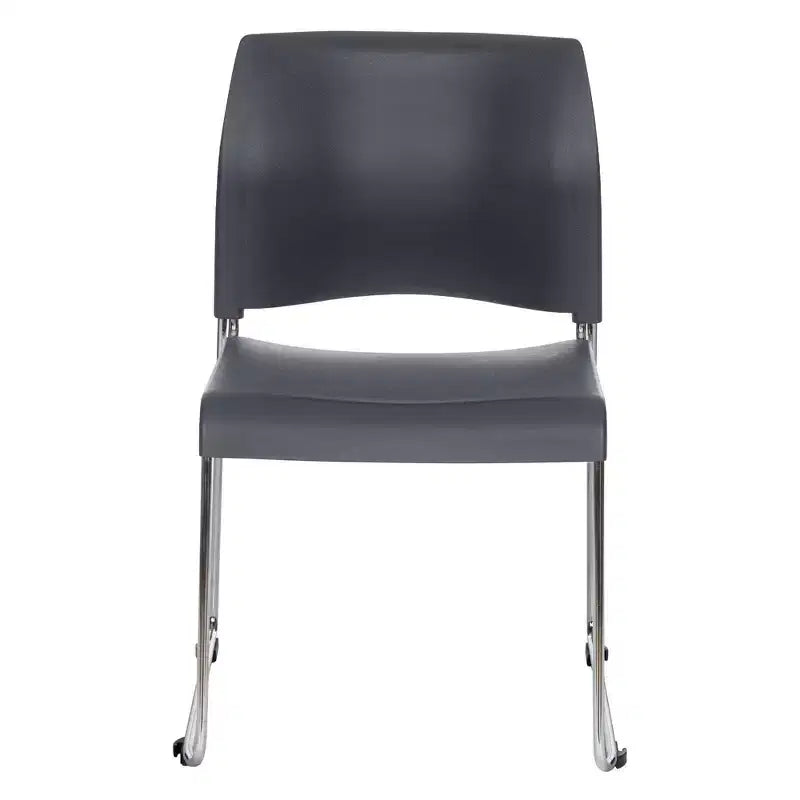 Hampden Furnishings Lot de 4 Chaises Empilables en Plastique Jody Collection, Gris Anthracite : Lot de 4, Aucun assemblage, Polypropylène, Structure en acier