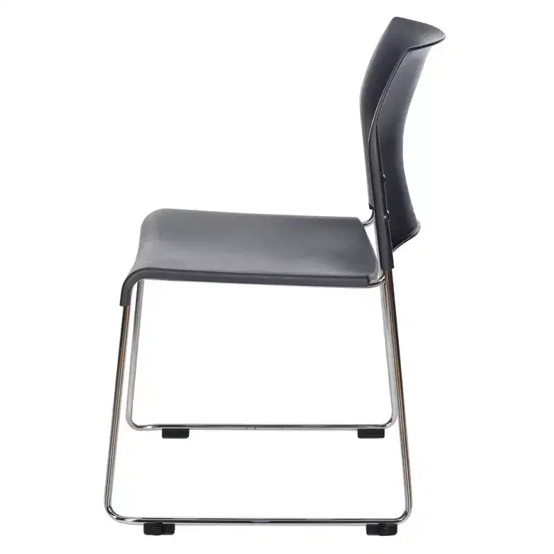 Hampden Furnishings Lot de 4 Chaises Empilables en Plastique Jody Collection, Gris Anthracite : Lot de 4, Aucun assemblage, Polypropylène, Structure en acier