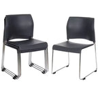Hampden Furnishings Lot de 4 Chaises Empilables en Plastique Jody Collection, Gris Anthracite : Lot de 4, Aucun assemblage, Polypropylène, Structure en acier