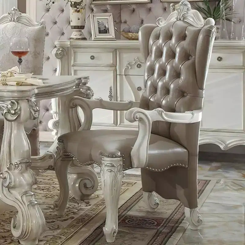 2 chaises Versailles de 28 po blanc cassé - Meubles Acme