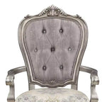 23.25" Chaise de salle à manger Ariadne Velours et finition platine antique - Acme Furniture