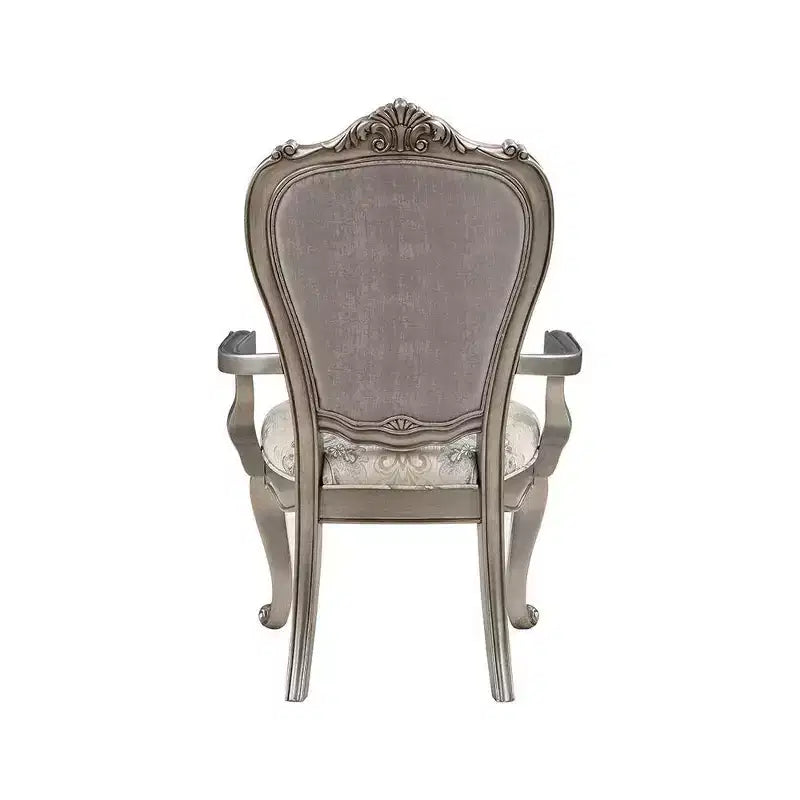 23.25" Chaise de salle à manger Ariadne Velours et finition platine antique - Acme Furniture
