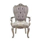 23.25" Chaise de salle à manger Ariadne Velours et finition platine antique - Acme Furniture