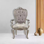 23.25" Chaise de salle à manger Ariadne Velours et finition platine antique - Acme Furniture